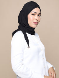 Korean Chiffon Tri Lux Turban - Black