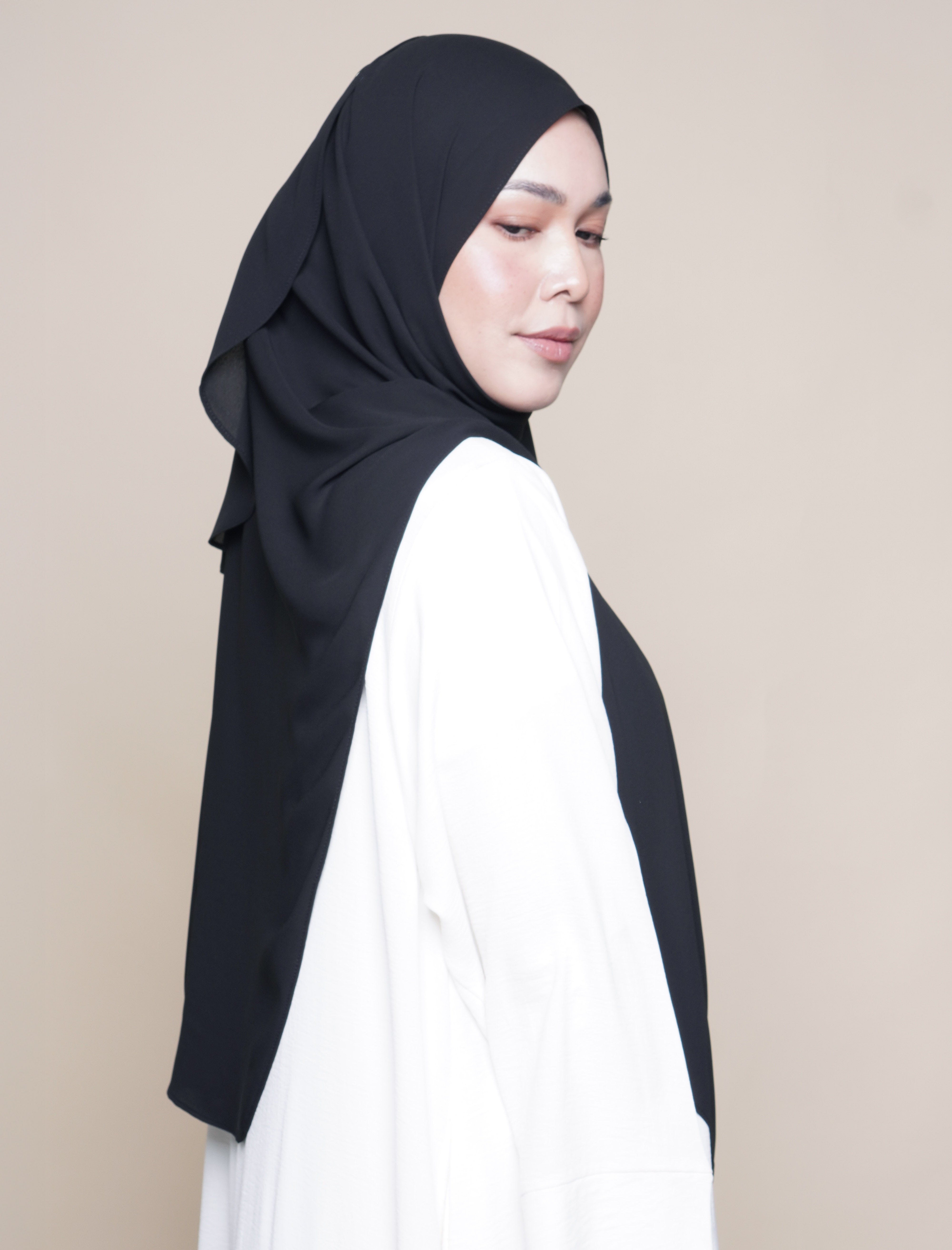Maryam Soft Chiffon Onesie - Black