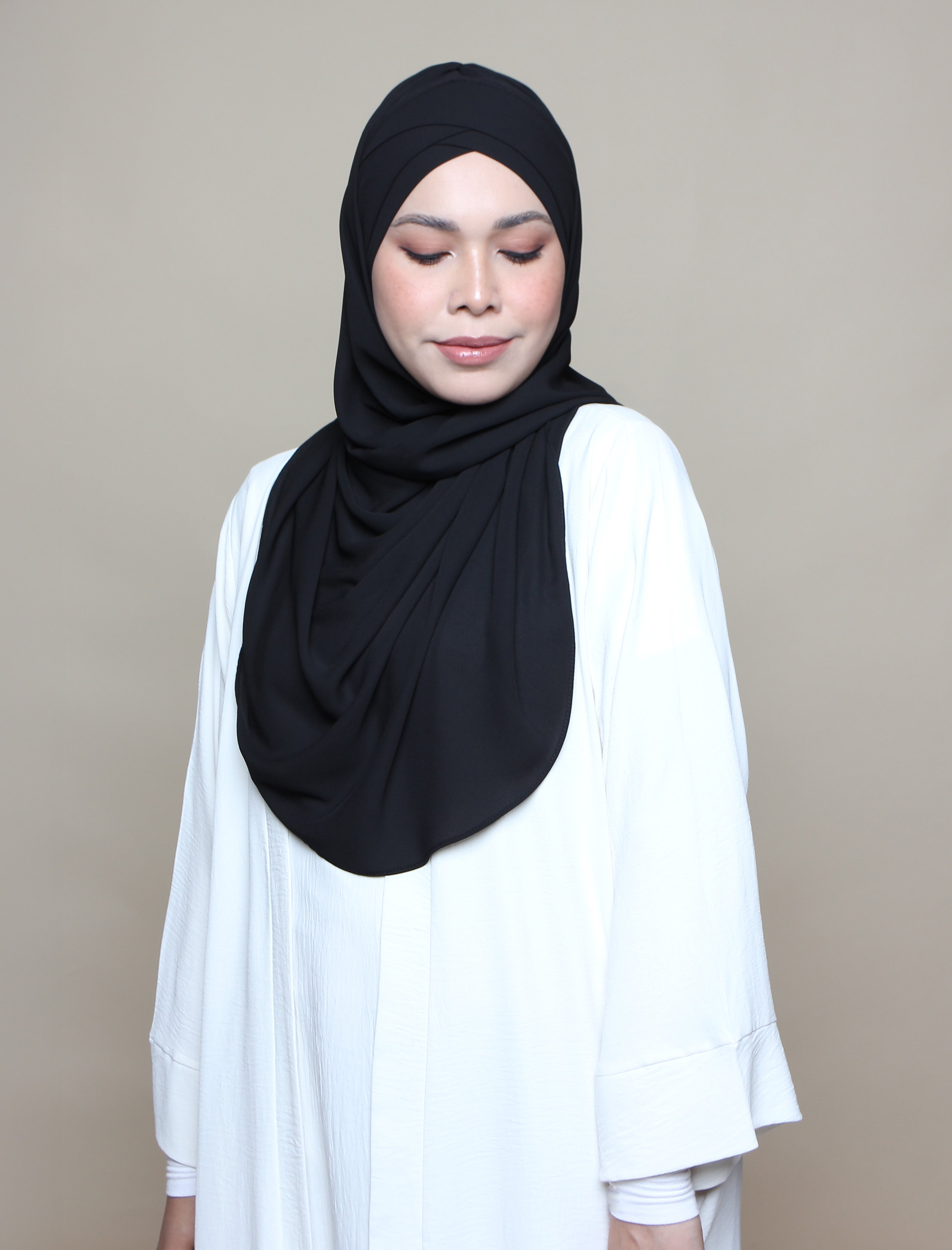 Soft Chiffon Lux Turban Shawl - Black