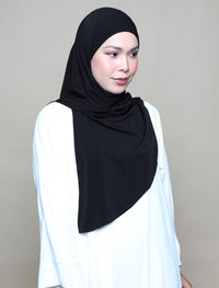 Jannah Instant Tri Moss Crepe - Black