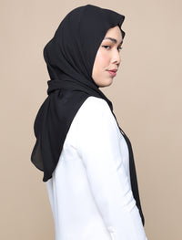 Korean Chiffon Tri Scarf - Black