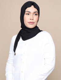 Korean Chiffon Tri Scarf - Black