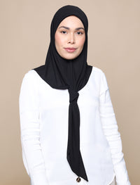 Korean Chiffon Tri Scarf - Black