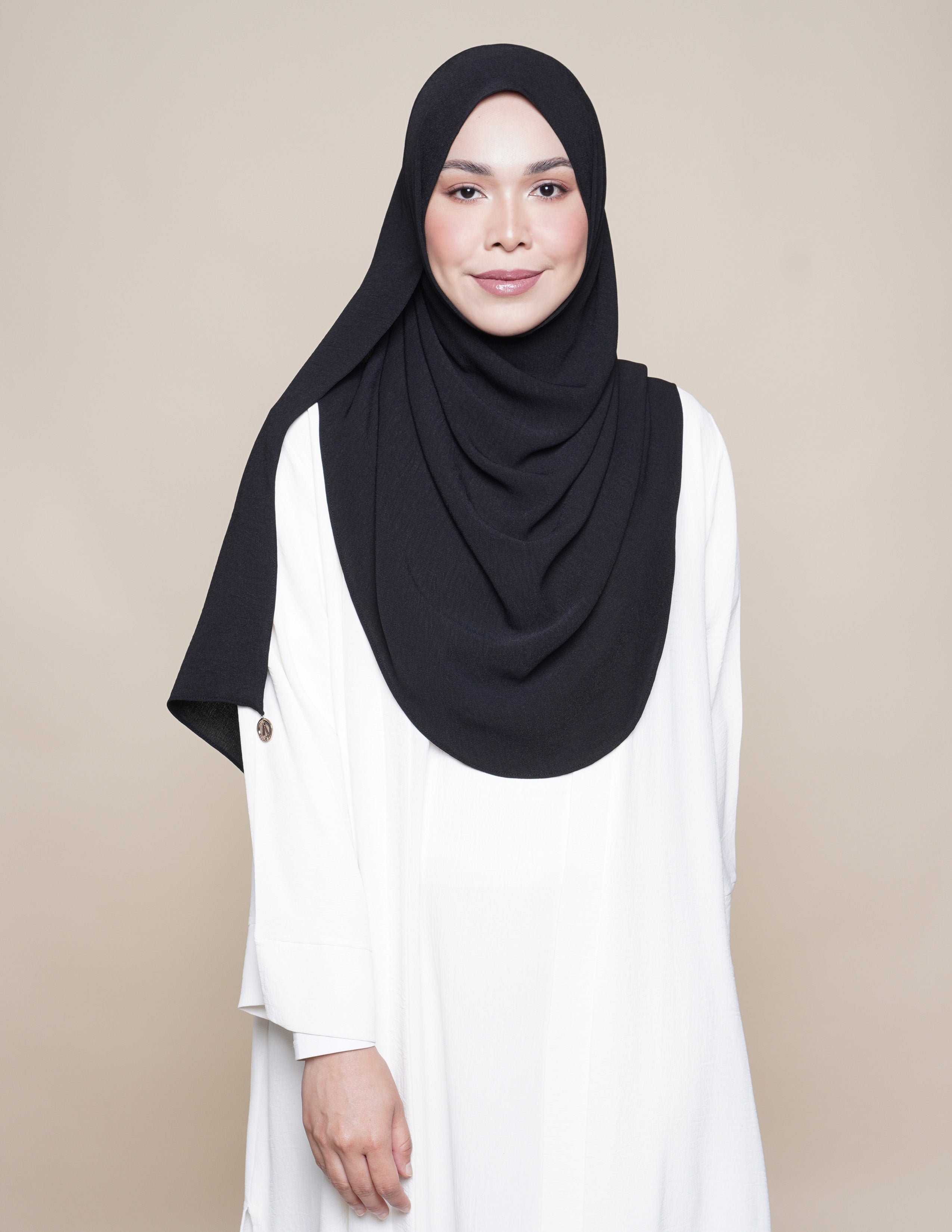 Raudhah Soft Crepe - Black