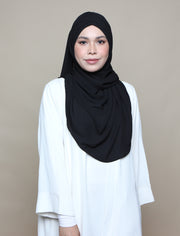 Soft Chiffon Lux Turban Shawl - Black
