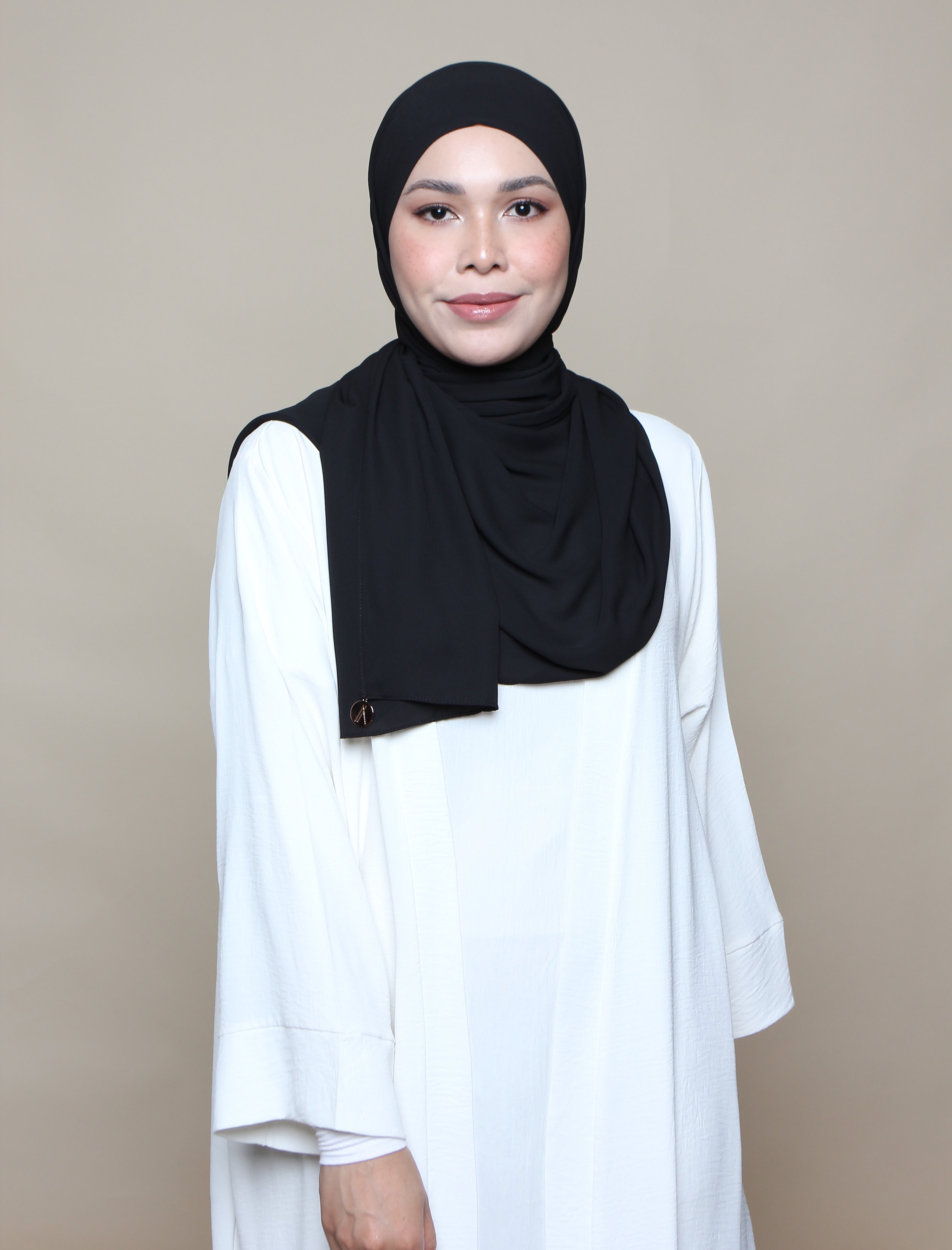 Soft Chiffon Lux Square Shawl - Black