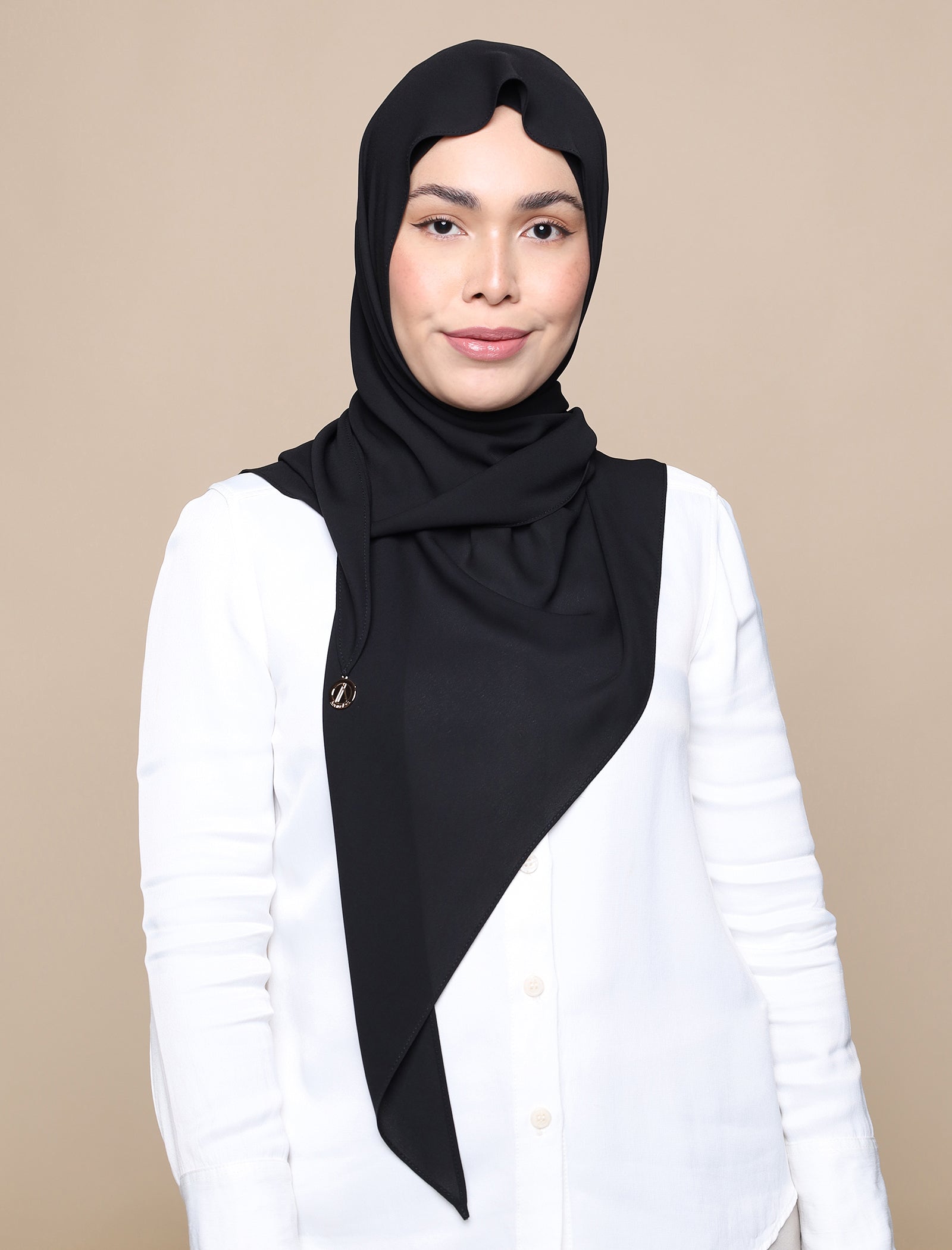Korean Chiffon Tri Scarf - Black