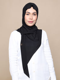Korean Chiffon Tri Scarf - Black