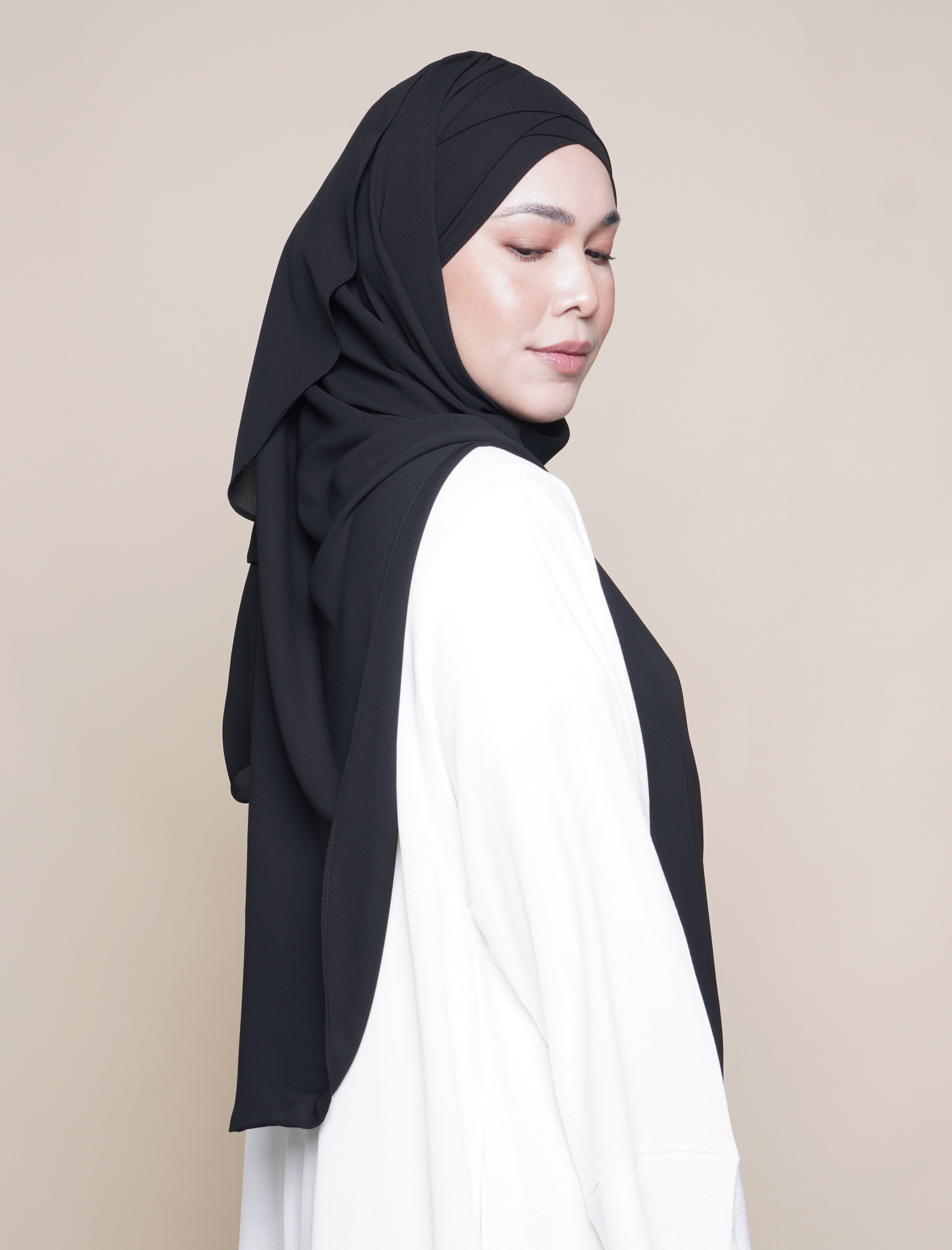 Maryam Soft Chiffon Turban - Black