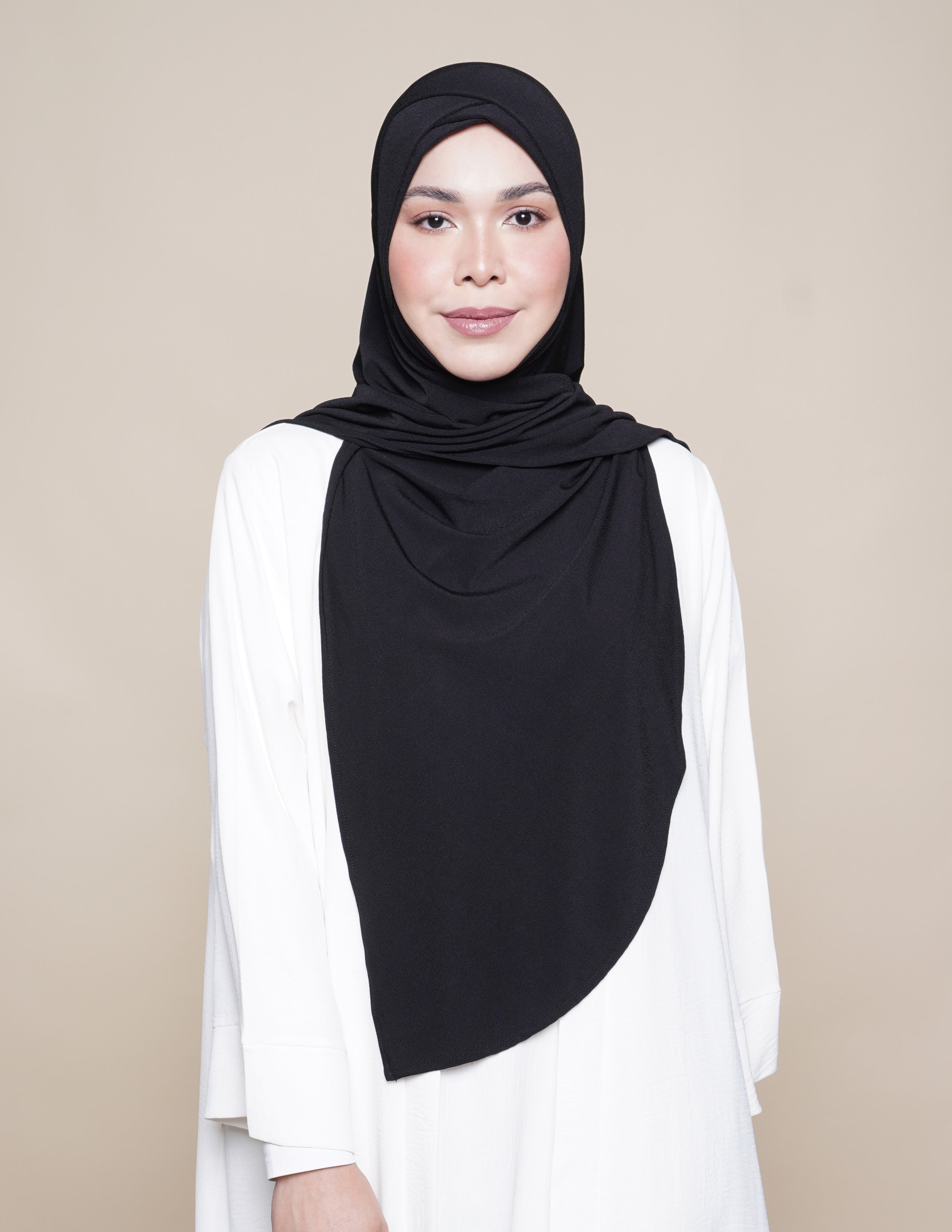 Sarah Turban Moss Crepe - Black