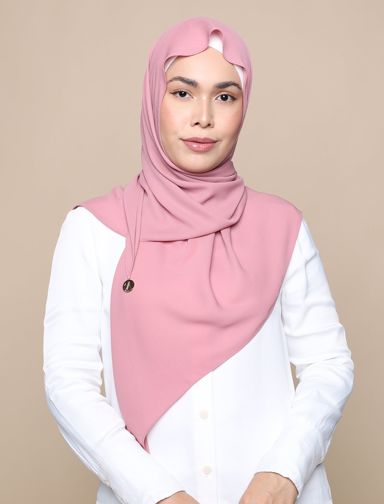 Korean Chiffon Tri Scarf - Blush