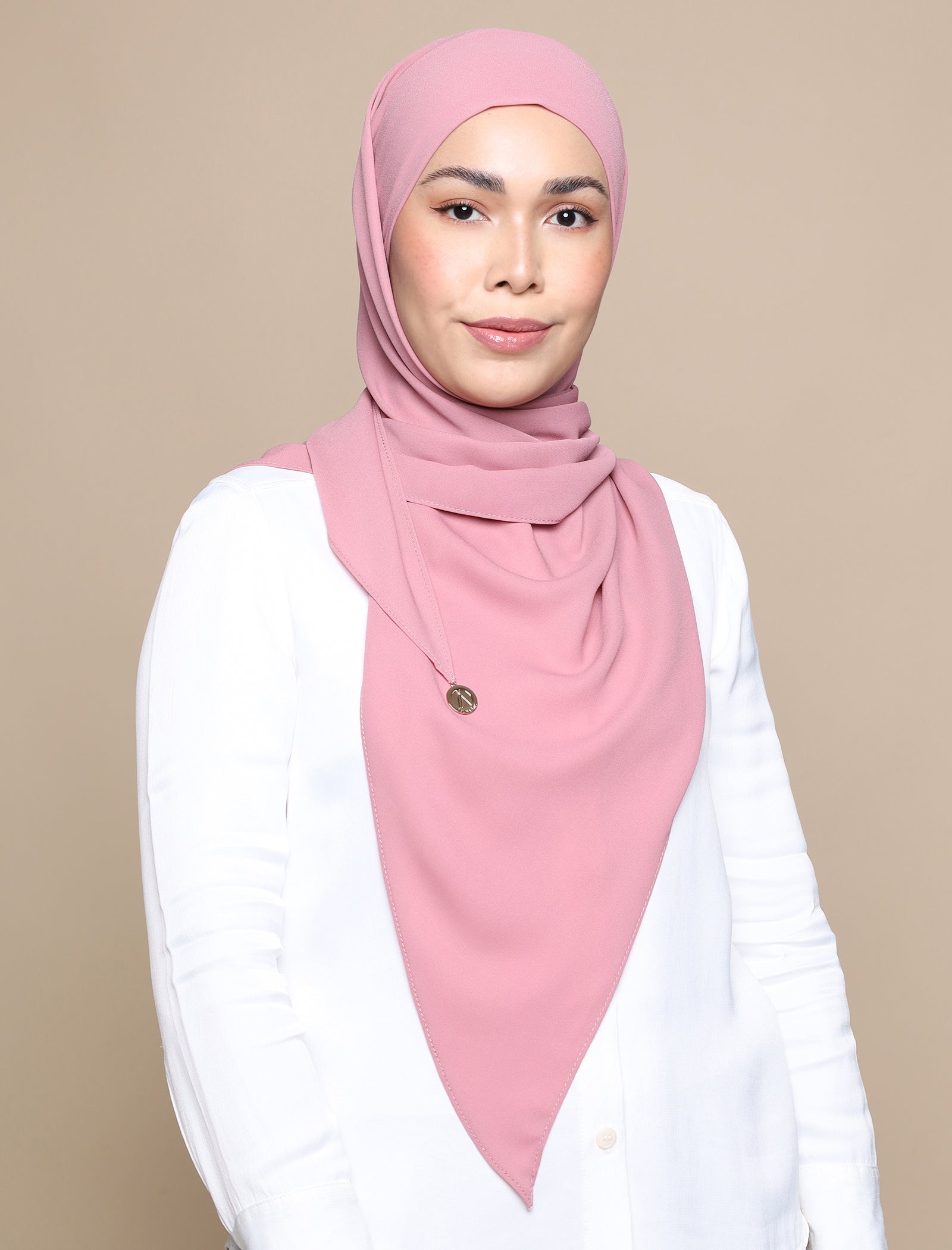 Korean Chiffon Tri Lux Square - Blush