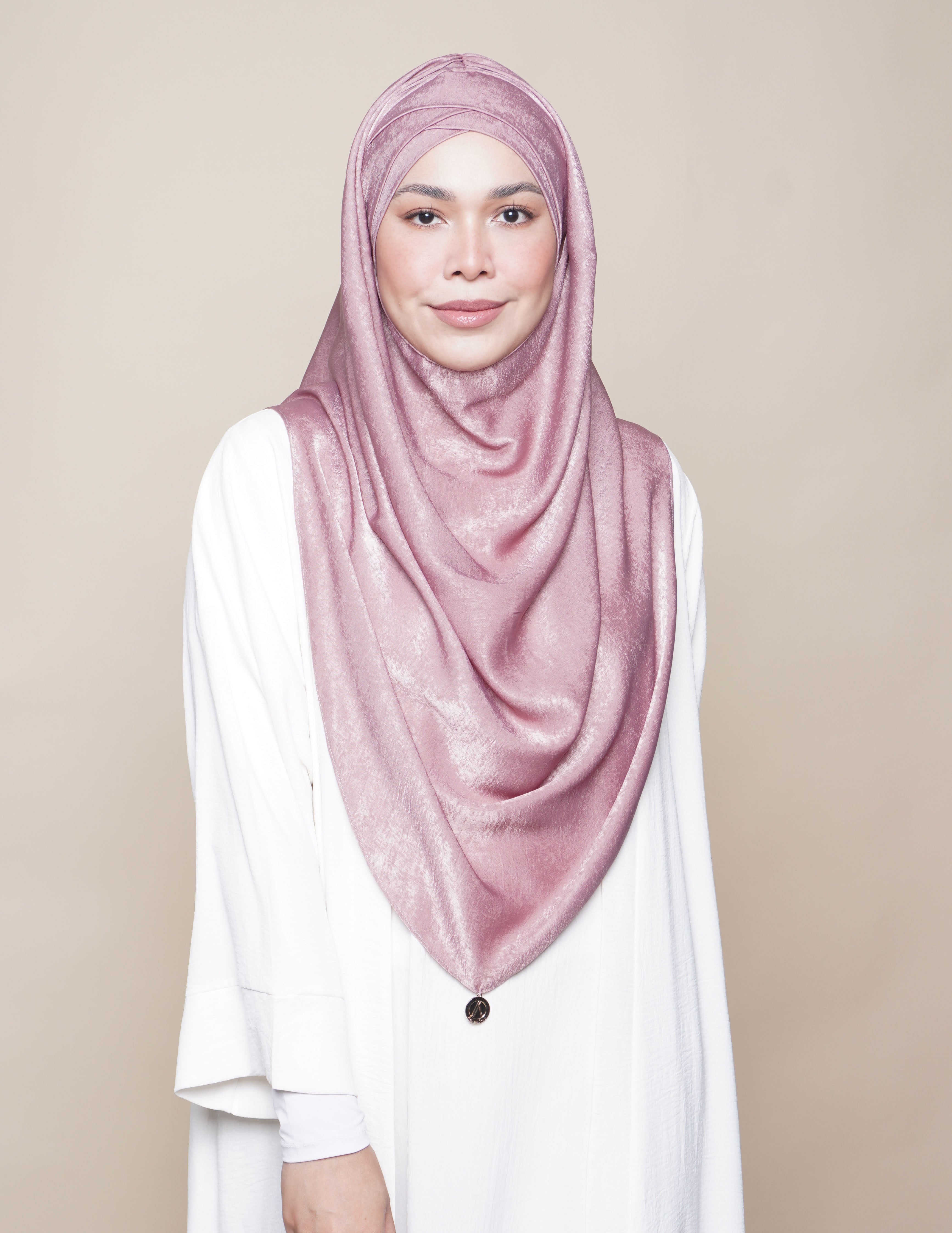 Khadijah Turban Satin Crepe - Blush