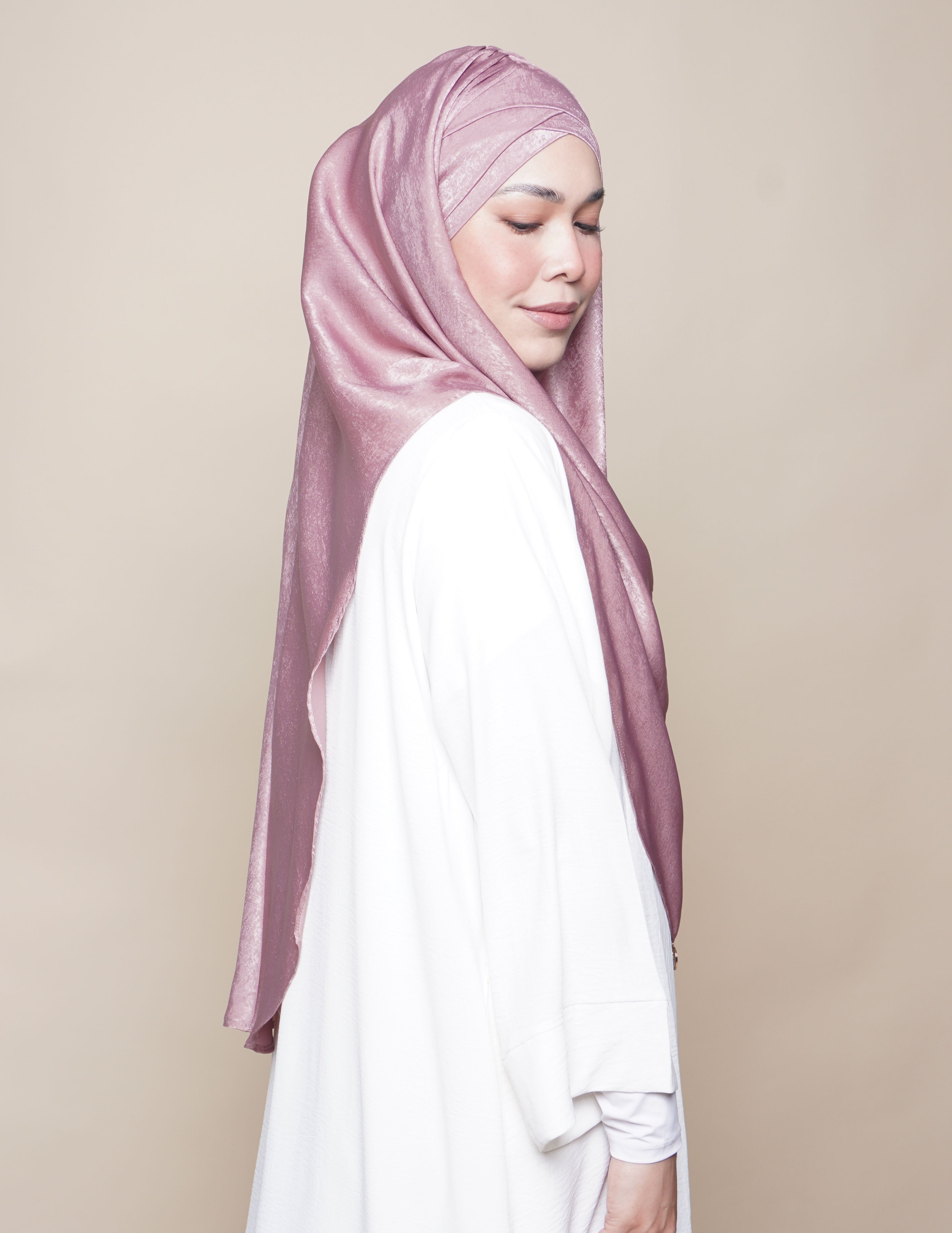 Khadijah Turban Satin Crepe - Blush