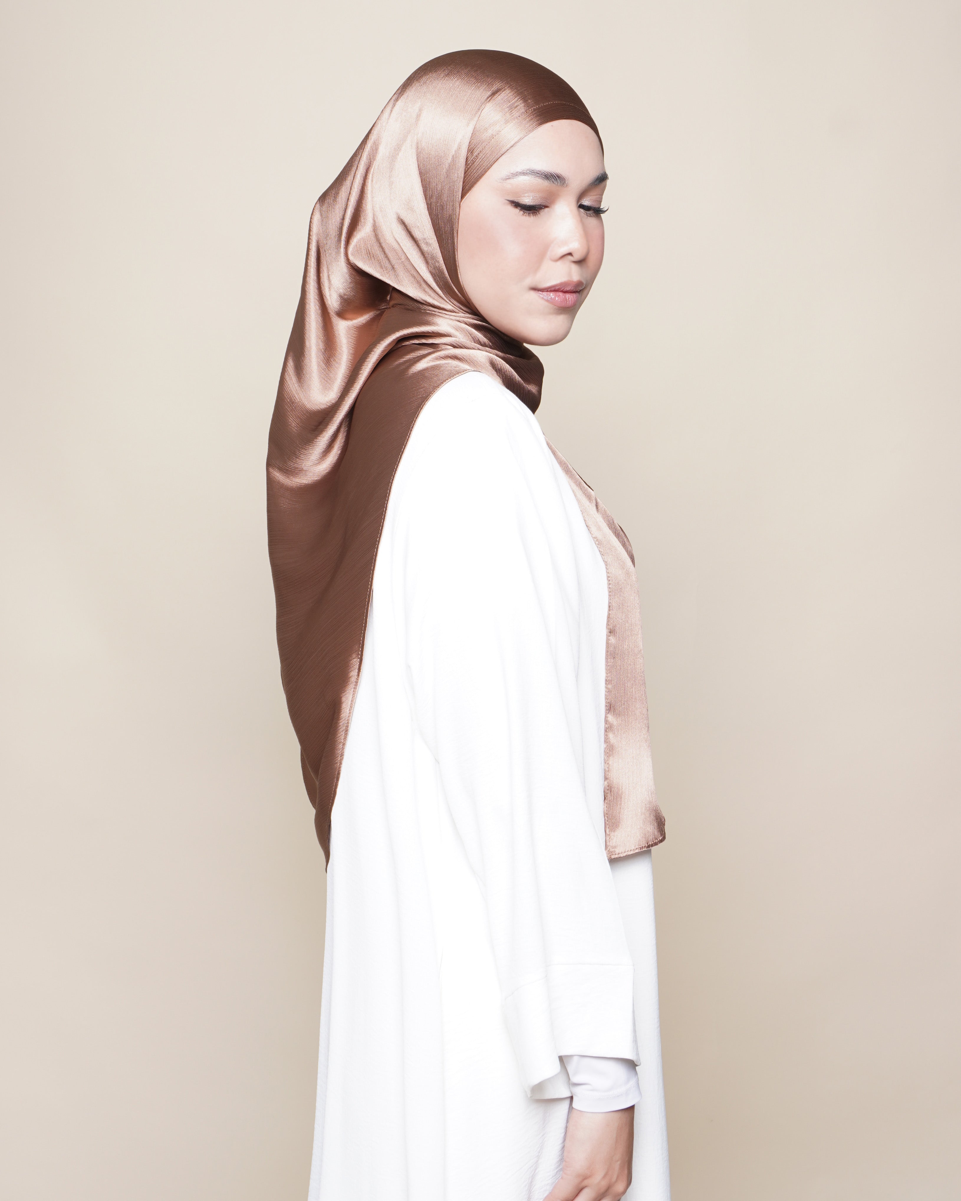 Jannah Crushed Satin Silk - Bronze
