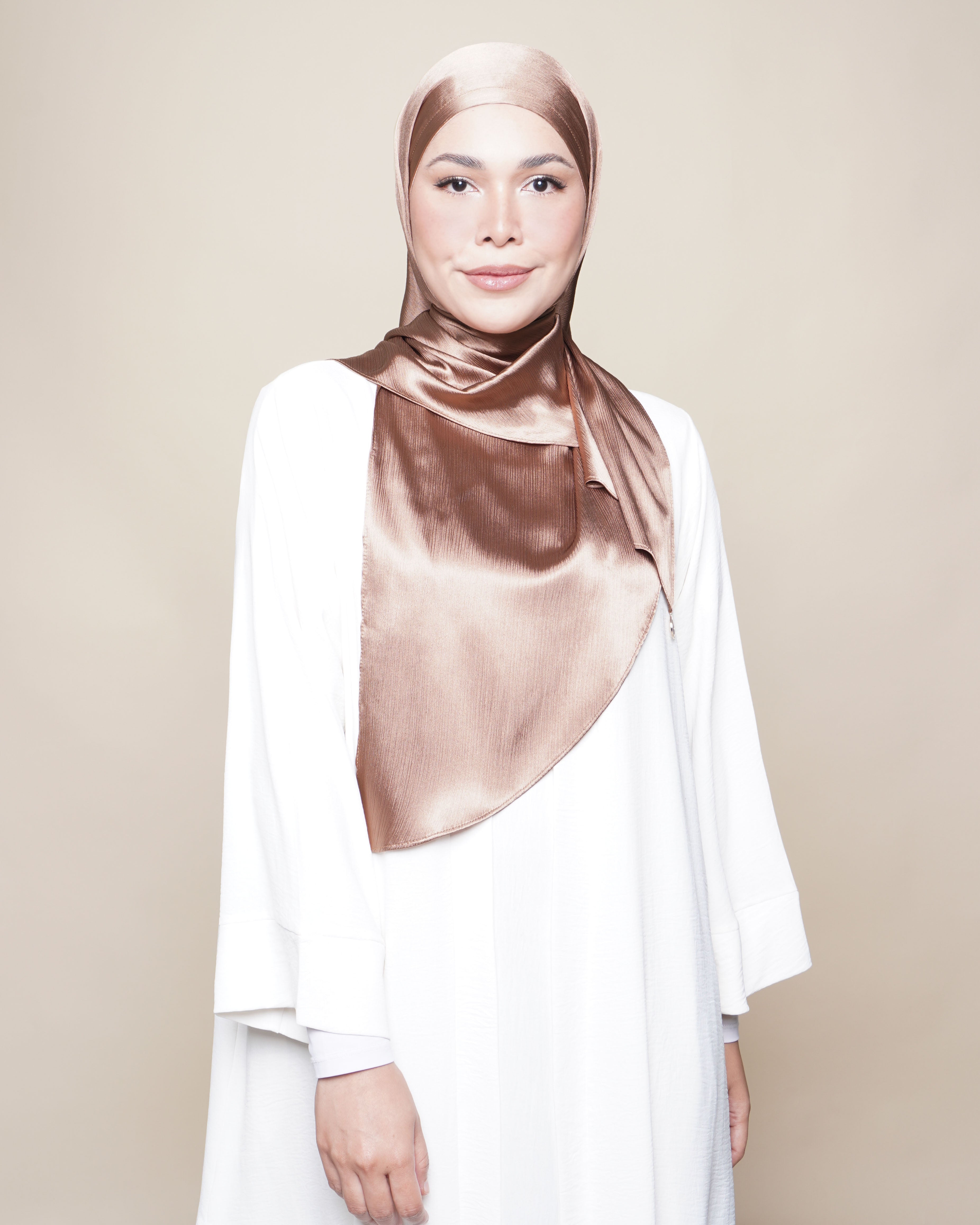 Jannah Crushed Satin Silk - Bronze