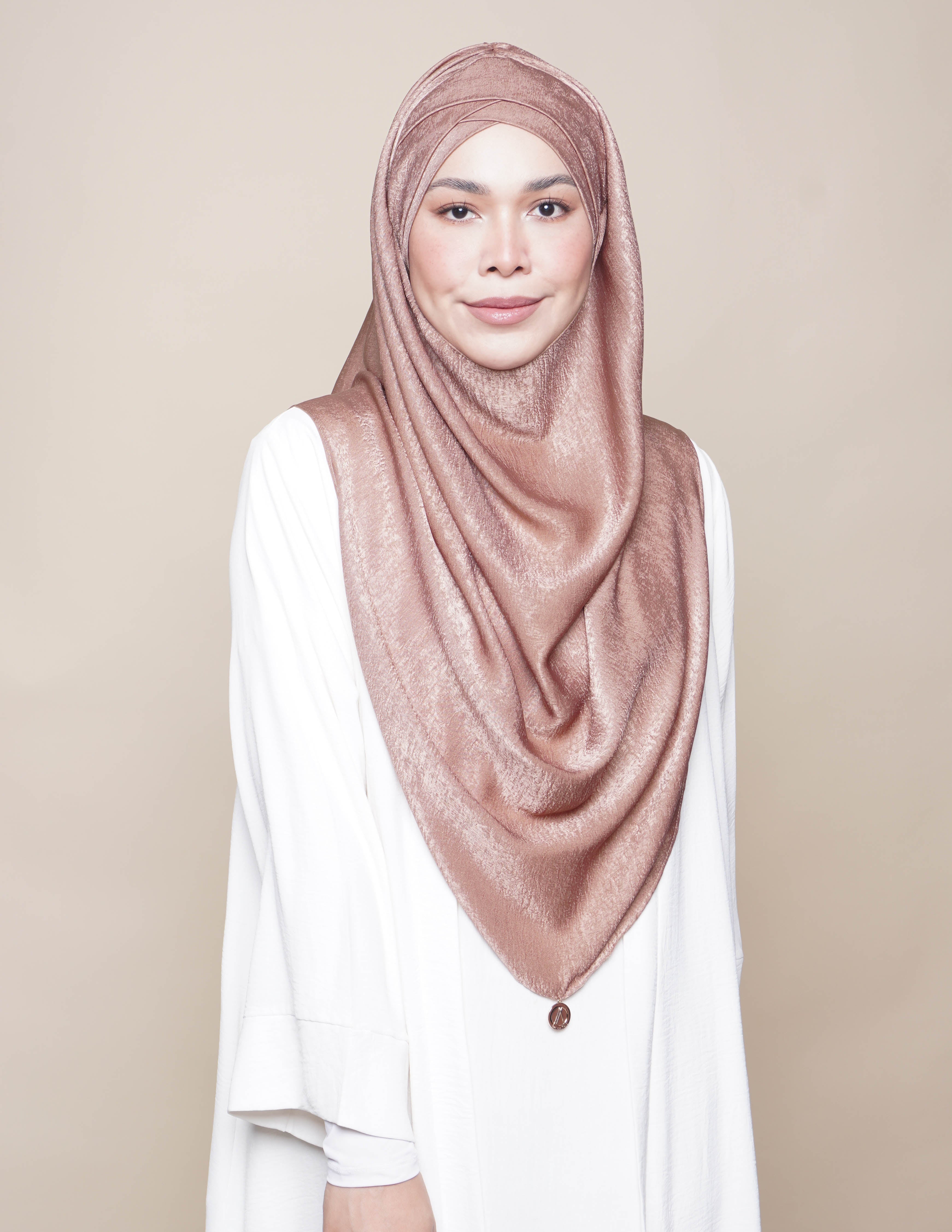 Khadijah Turban Satin Crepe - Bronze