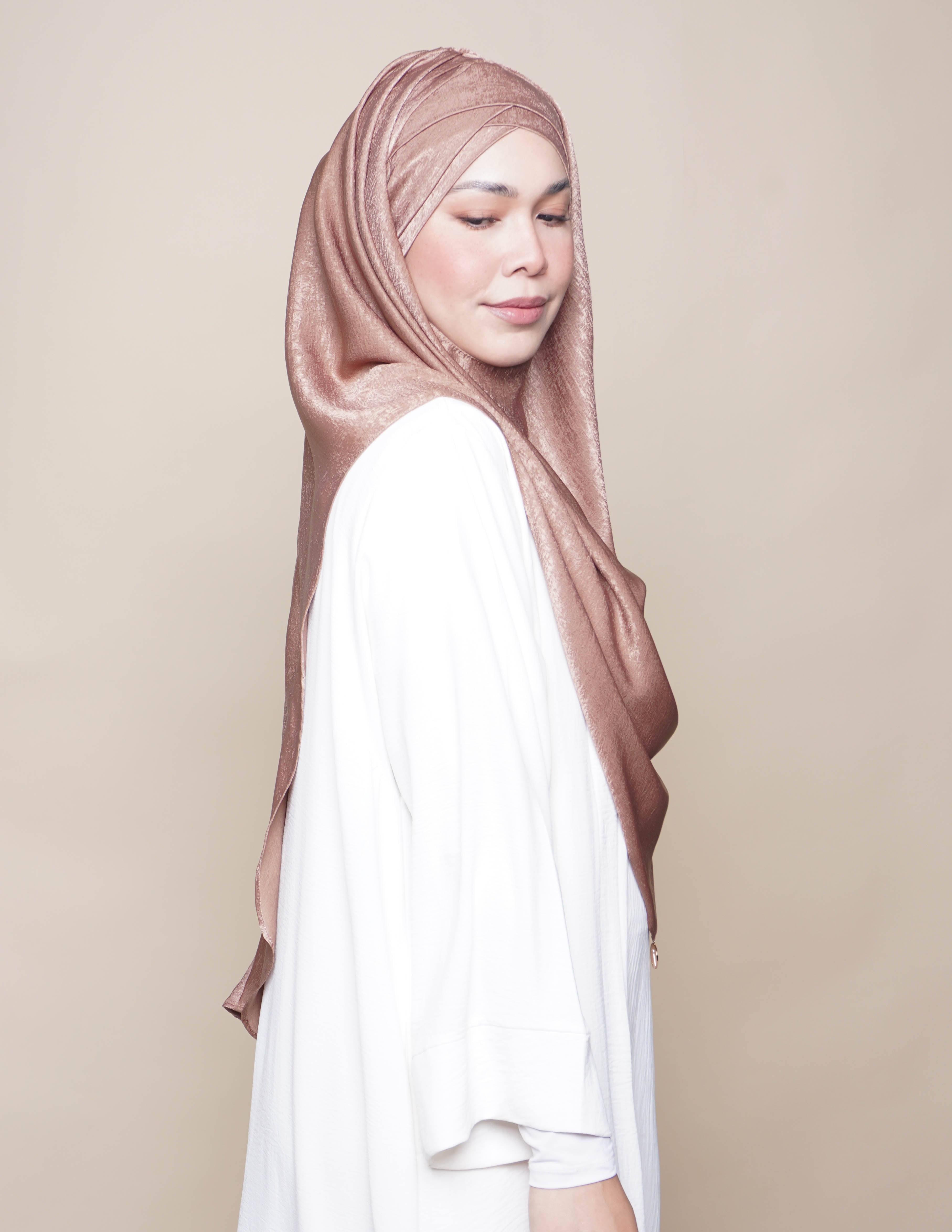 Khadijah Turban Satin Crepe - Bronze