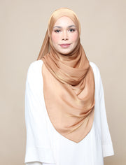 Shimmer Satin Shawl - Caramel