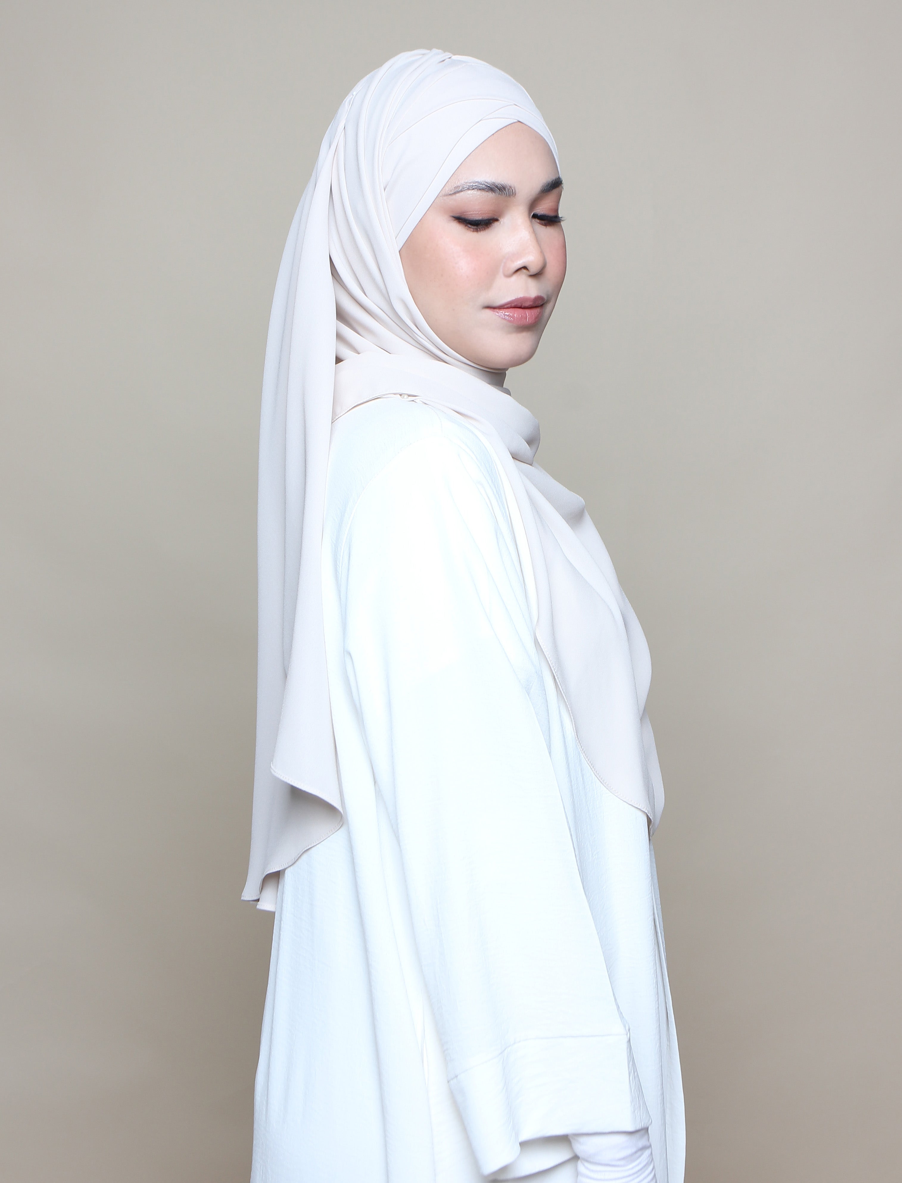Soft Chiffon Lux Turban Shawl - Cashew