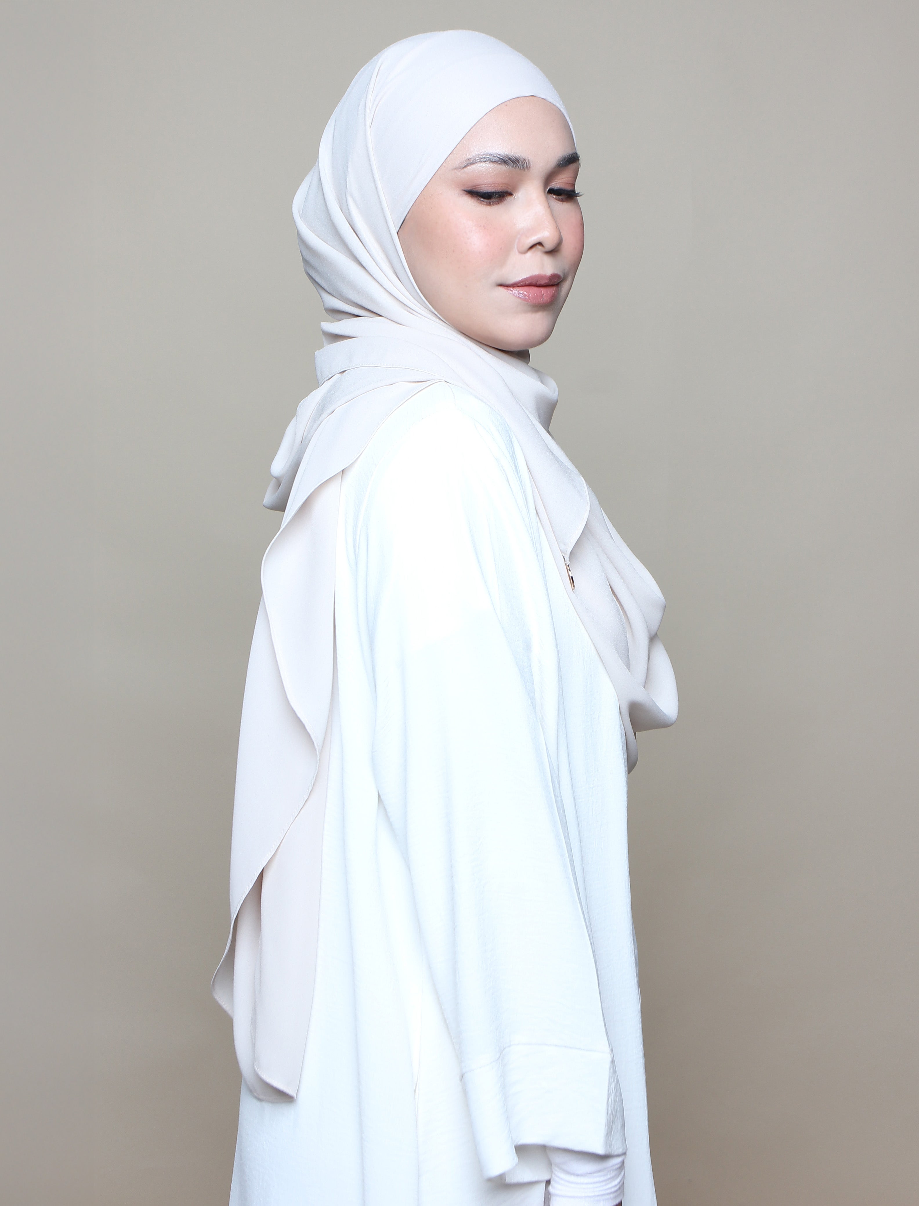 Soft Chiffon Lux Square Shawl - Cashew