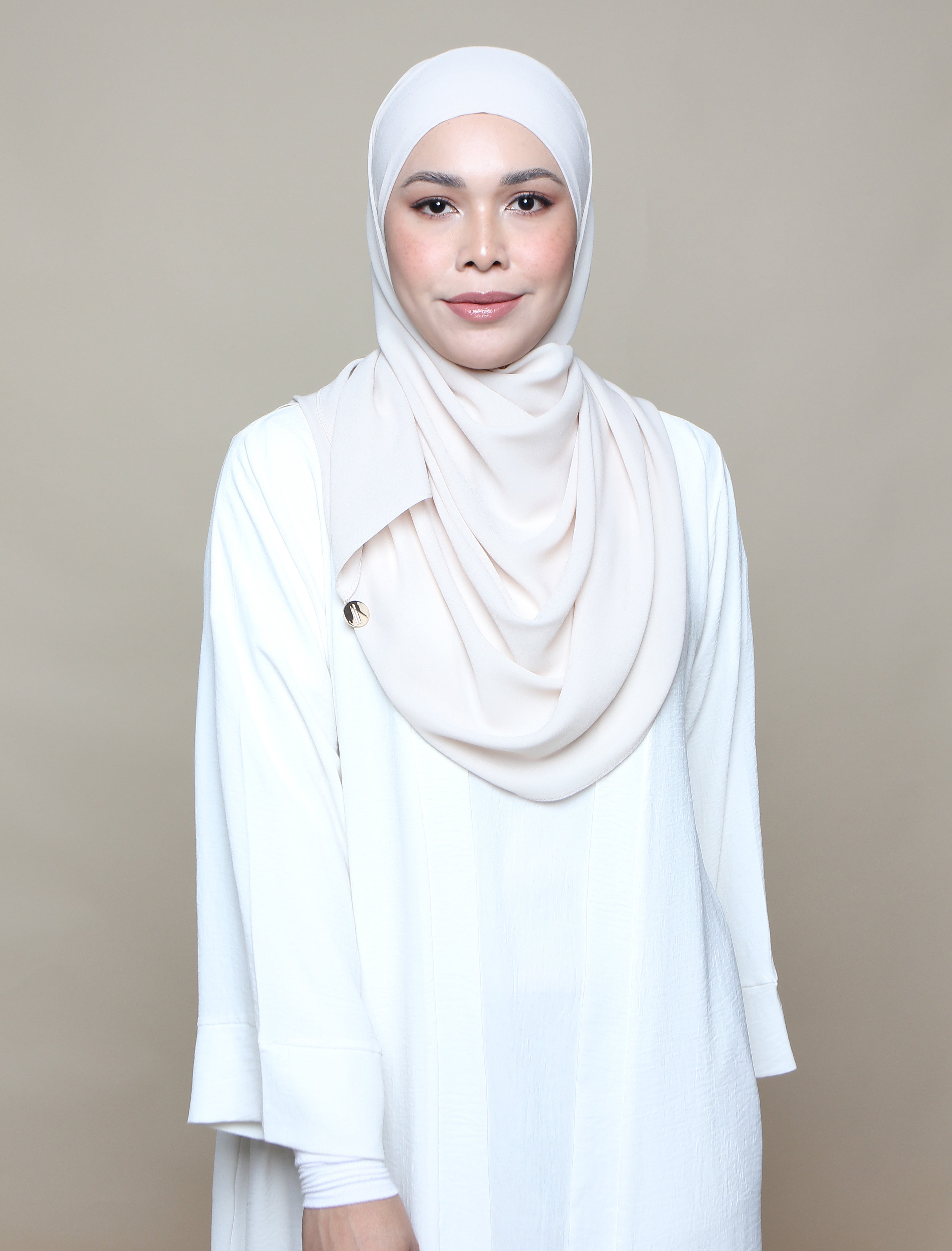 Soft Chiffon Lux Square Shawl - Cashew