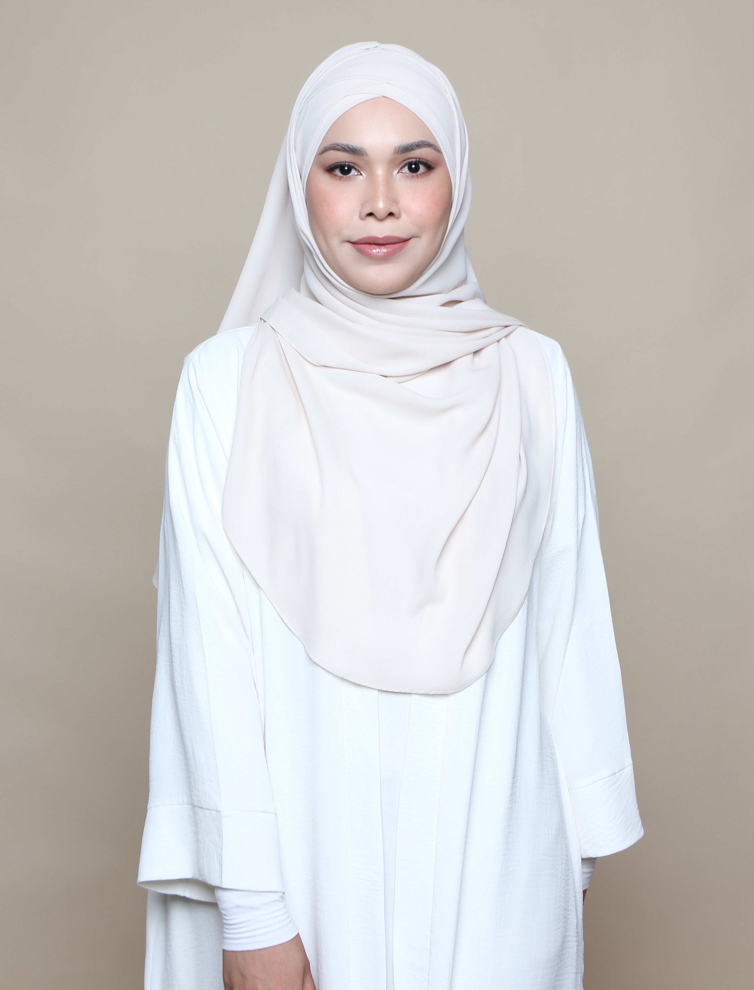 Soft Chiffon Lux Turban Shawl - Cashew