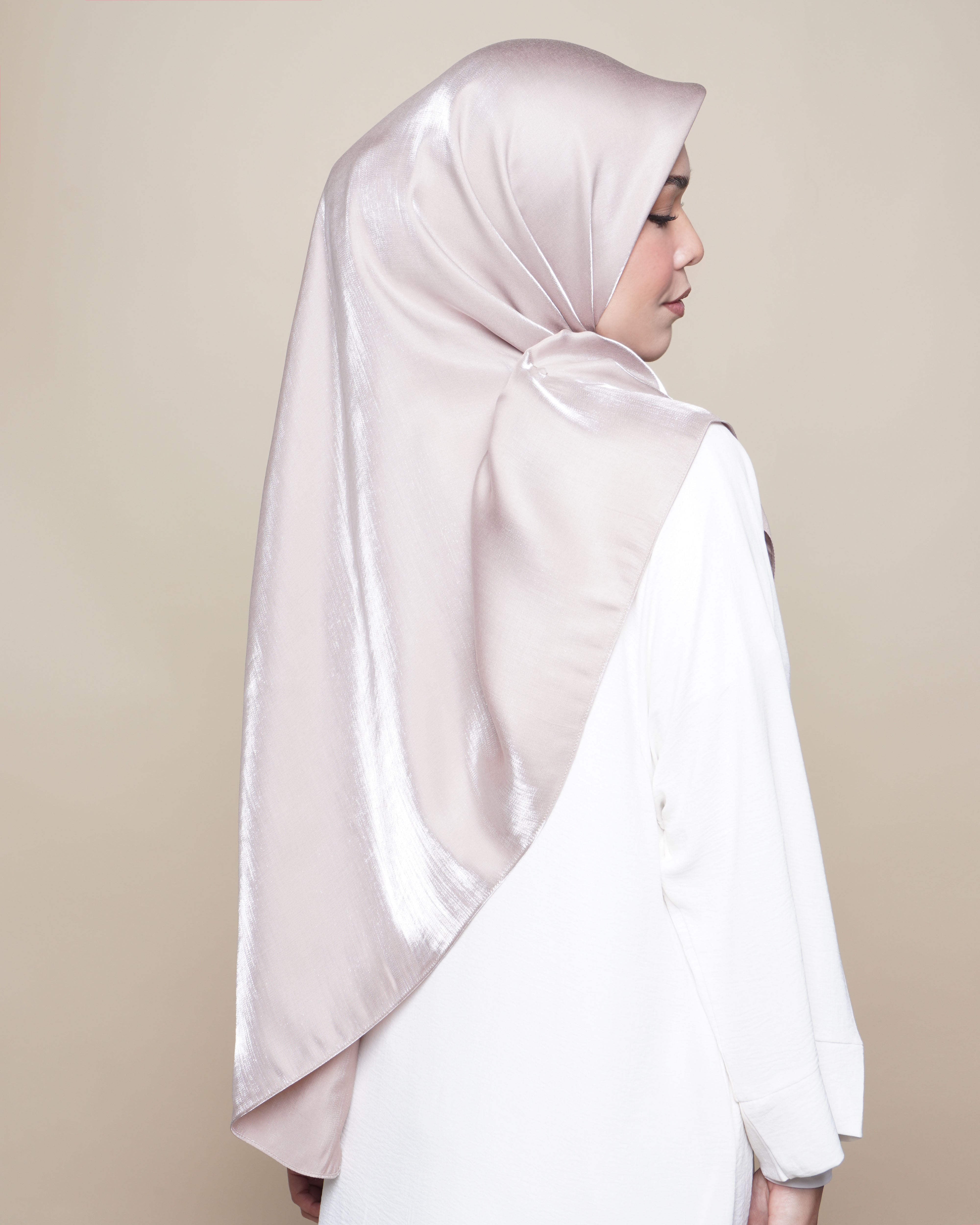 Glimmer Satin Square Scarf - Champagne