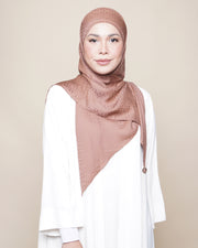Embossed Satin Silk Lux Square Tri - Cinnamon