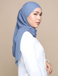 Korean Chiffon Tri Lux Square - Cornflower Blue