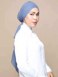 Korean Chiffon Tri Lux Turban - Cornflower Blue