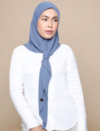 Korean Chiffon Tri Scarf - Cornflower Blue
