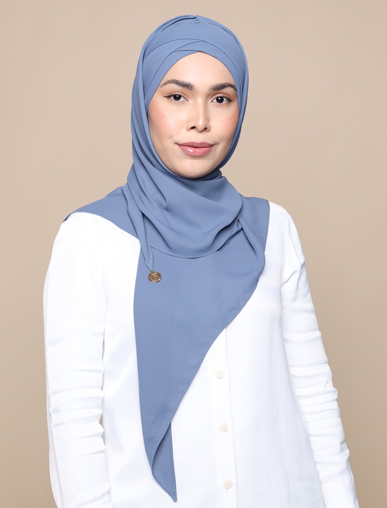 Korean Chiffon Tri Lux Turban - Cornflower Blue