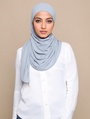 Lux Square Korean Chiffon - Dusty Blue