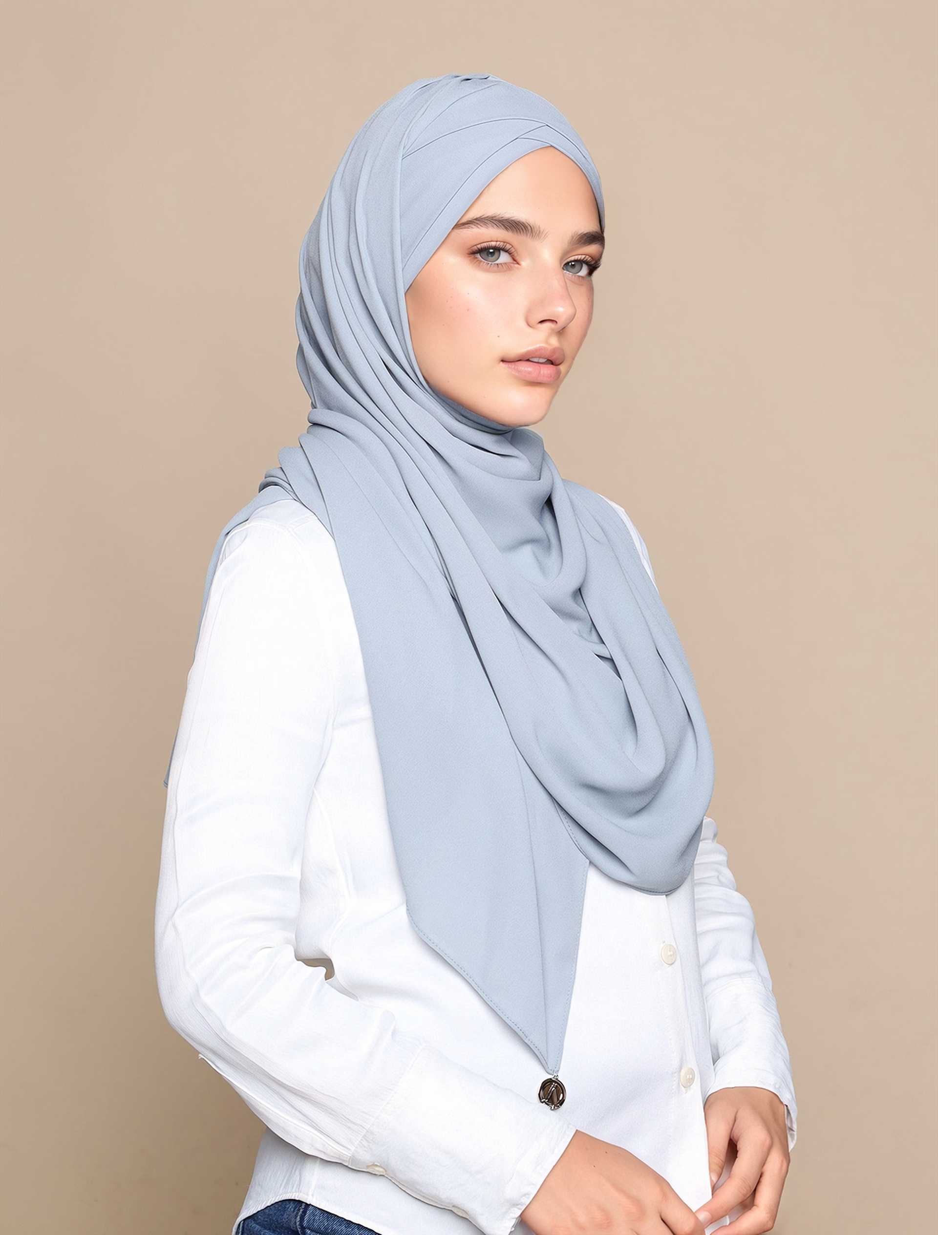 Lux Turban Korean Chiffon - Dusty Blue