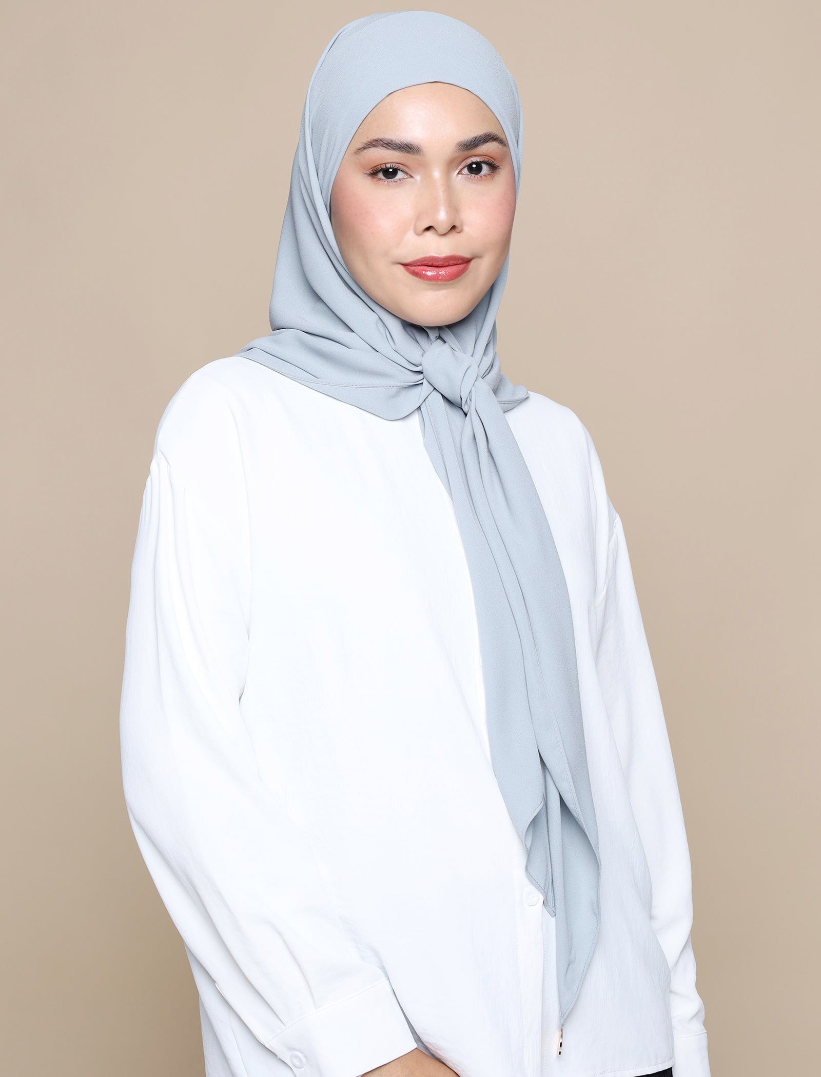Korean Chiffon Tri Lux Square - Dusty Blue
