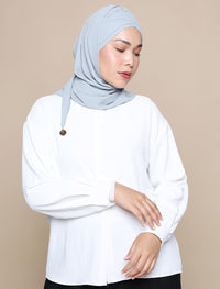 Korean Chiffon Tri Lux Turban - Dusty Blue