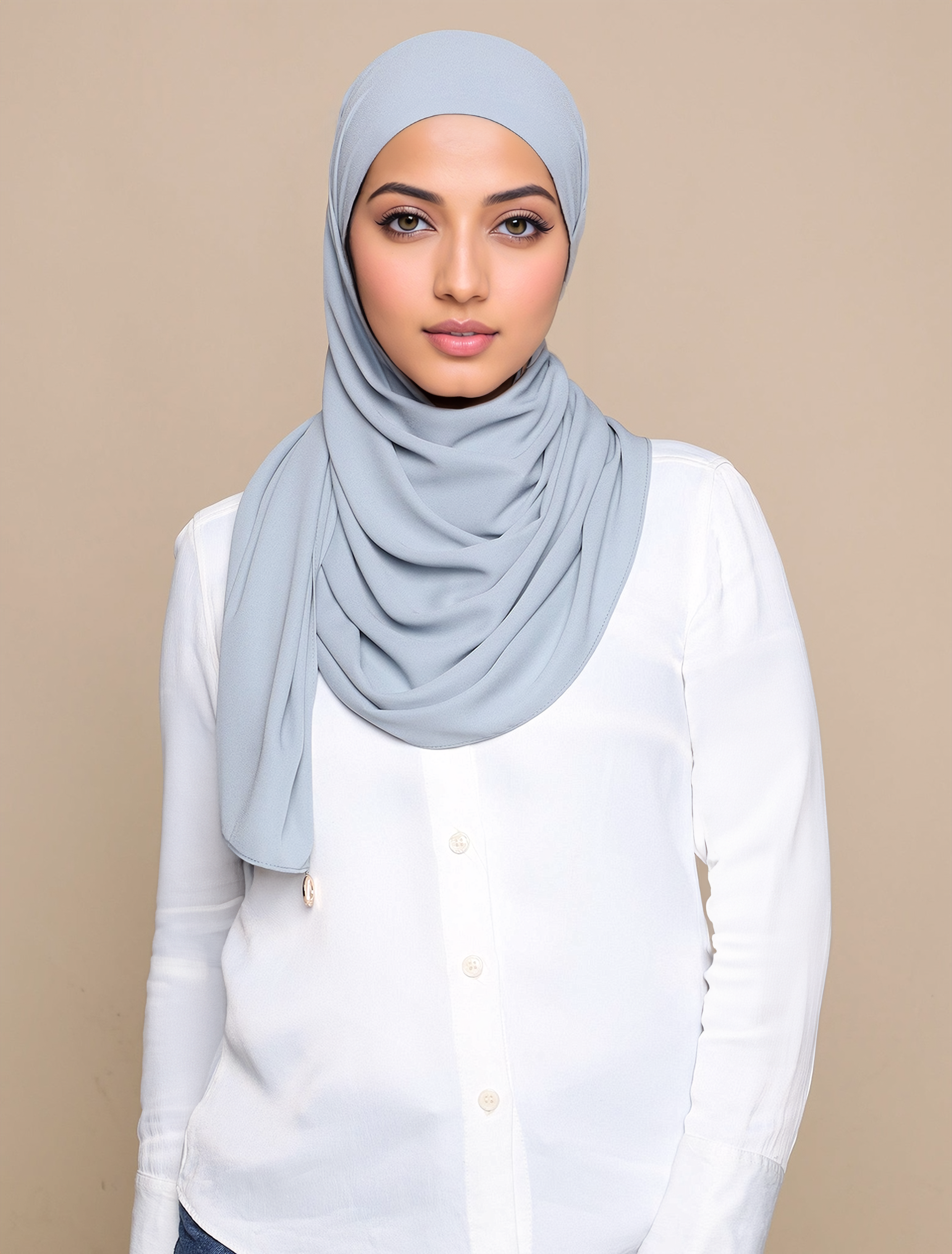 Lux Square Korean Chiffon - Dusty Blue