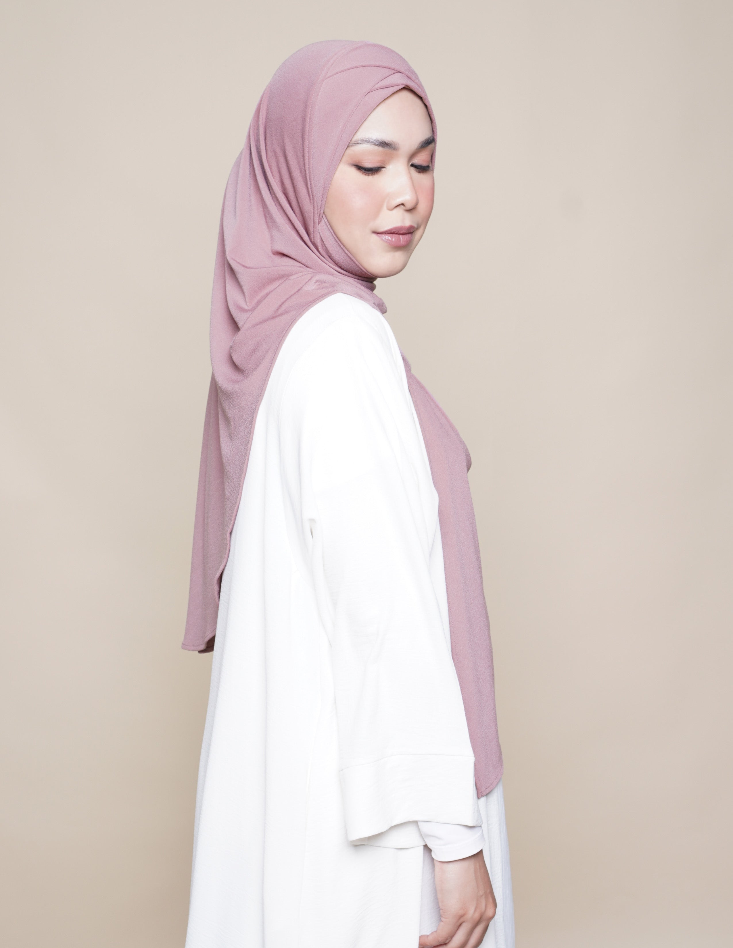 Sarah Turban Moss Crepe - Dusty Pink