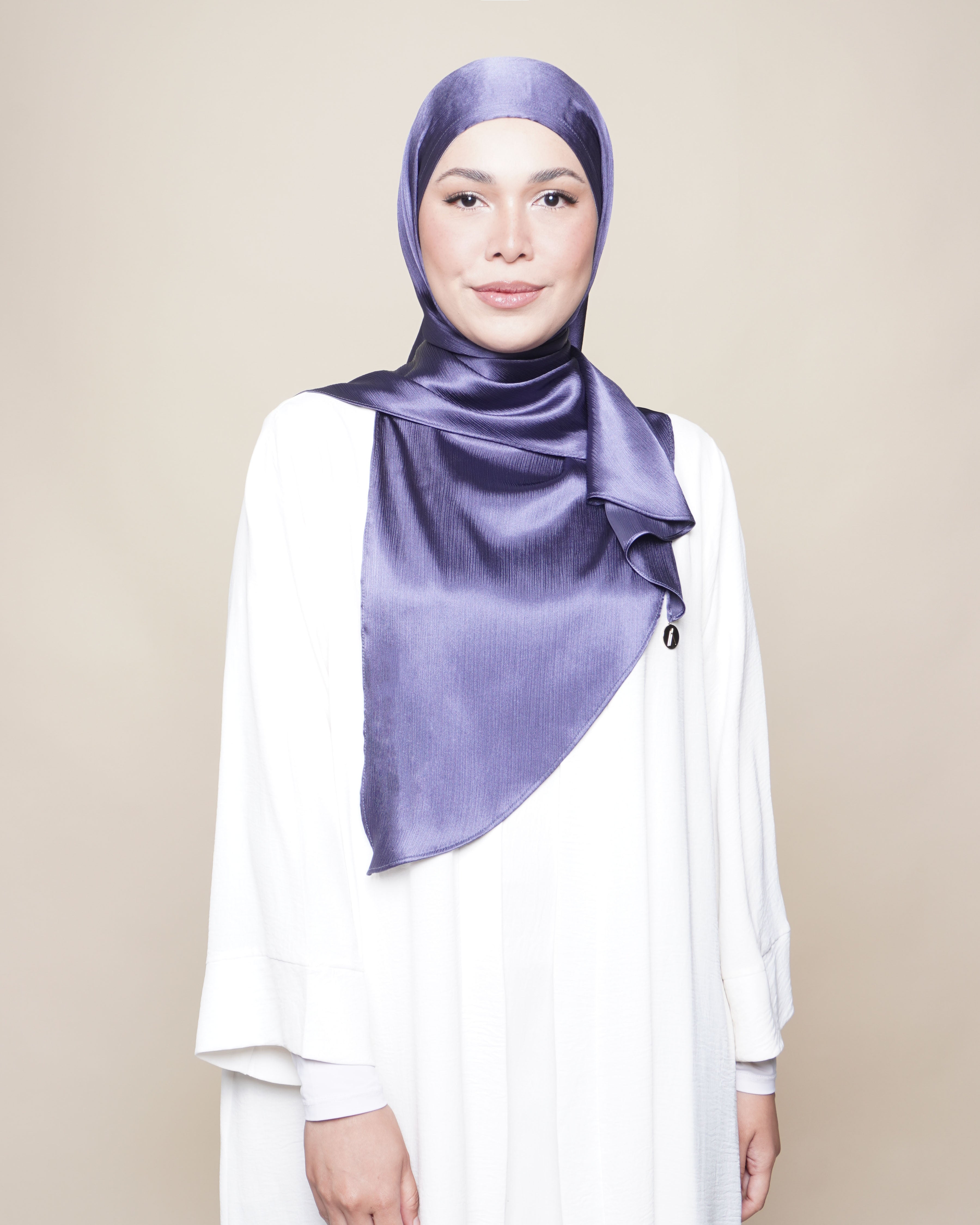 Jannah Crushed Satin Silk - Dutch Blue