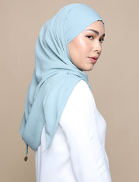 Korean Chiffon Tri Lux Square - Eggshell Blue