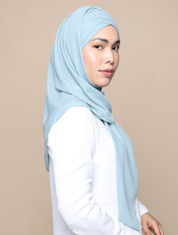 Korean Chiffon Tri Lux Turban - Eggshell Blue