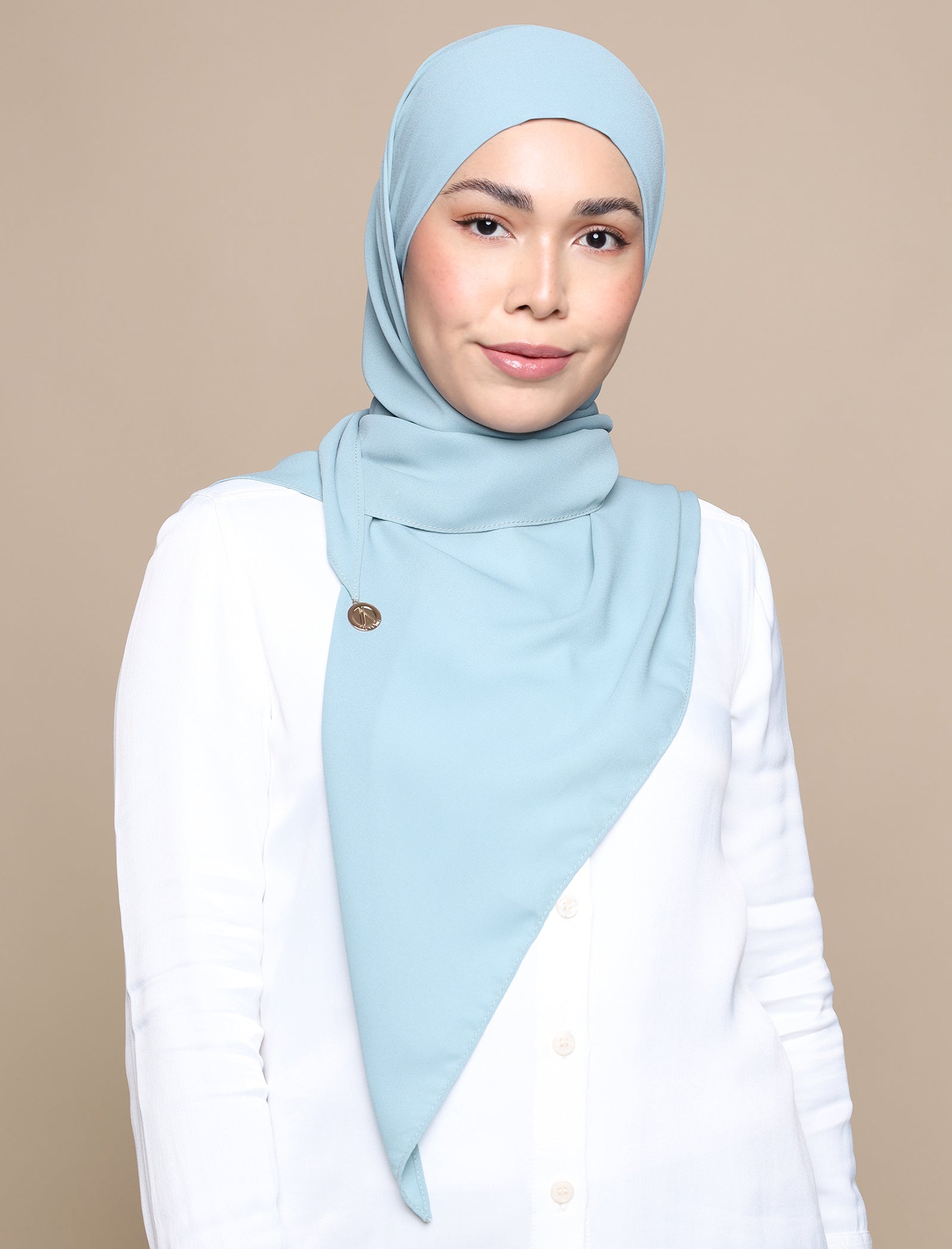 Korean Chiffon Tri Lux Square - Eggshell Blue