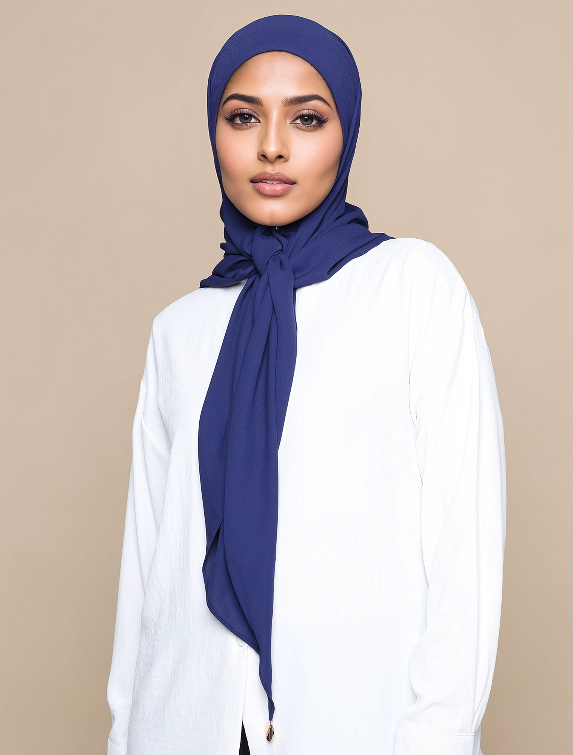 Korean Chiffon Tri Lux Square - Navy