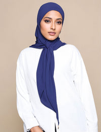 Korean Chiffon Tri Lux Square - Navy