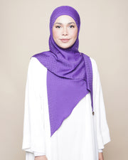Embossed Satin Silk Lux Square Tri - Grape