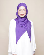 Embossed Satin Silk Lux Turban Tri - Grape