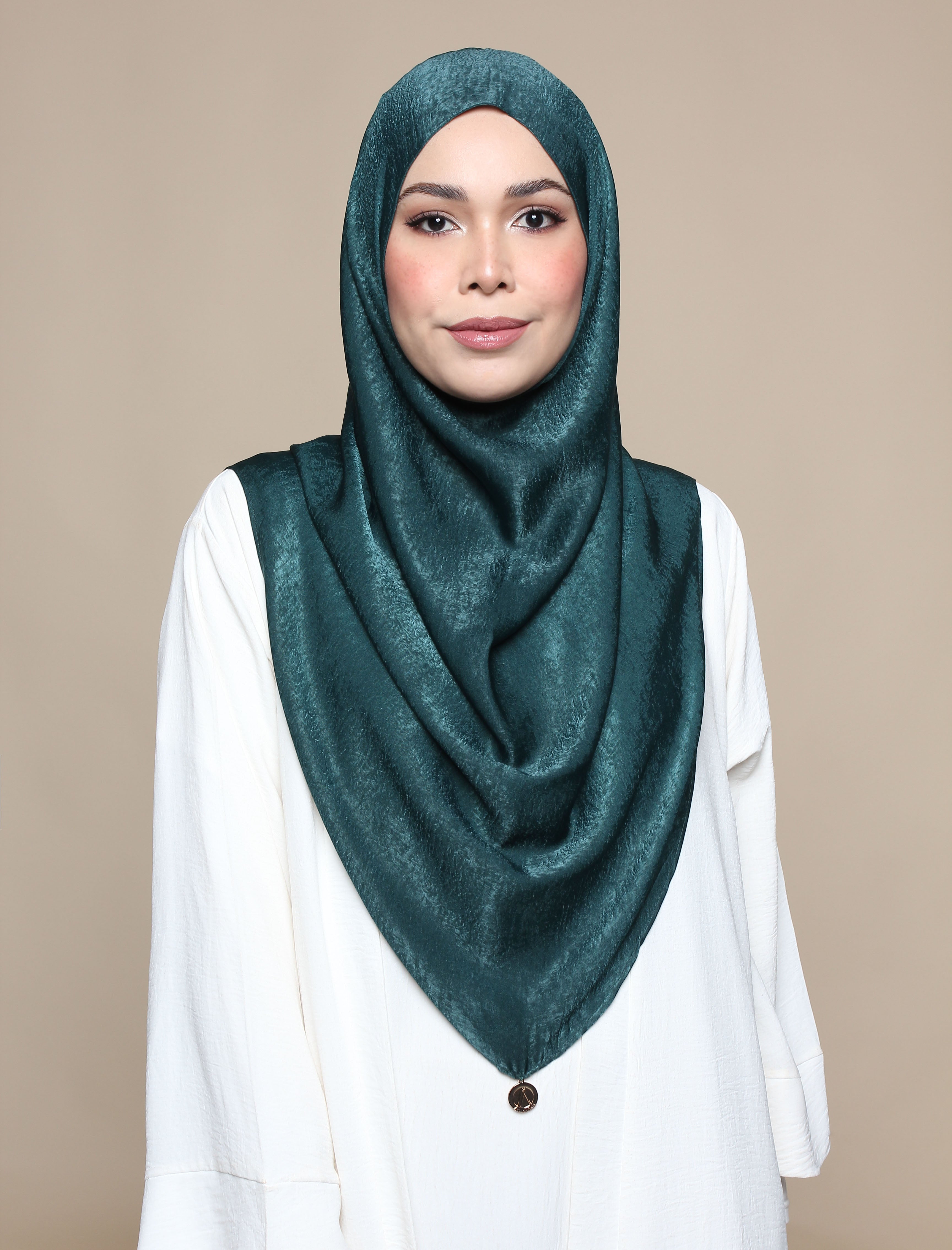 Khadijah Satin Crepe - Emerald