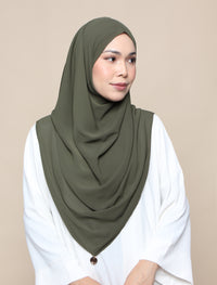 Khadijah Chiffon Crinkle - Army Green