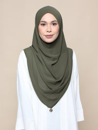 Khadijah Chiffon Crinkle - Army Green